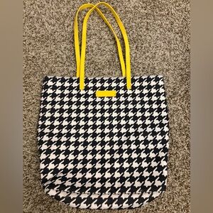 VERA BRADLEY Houndstooth Tote Bag, Black and Yellow